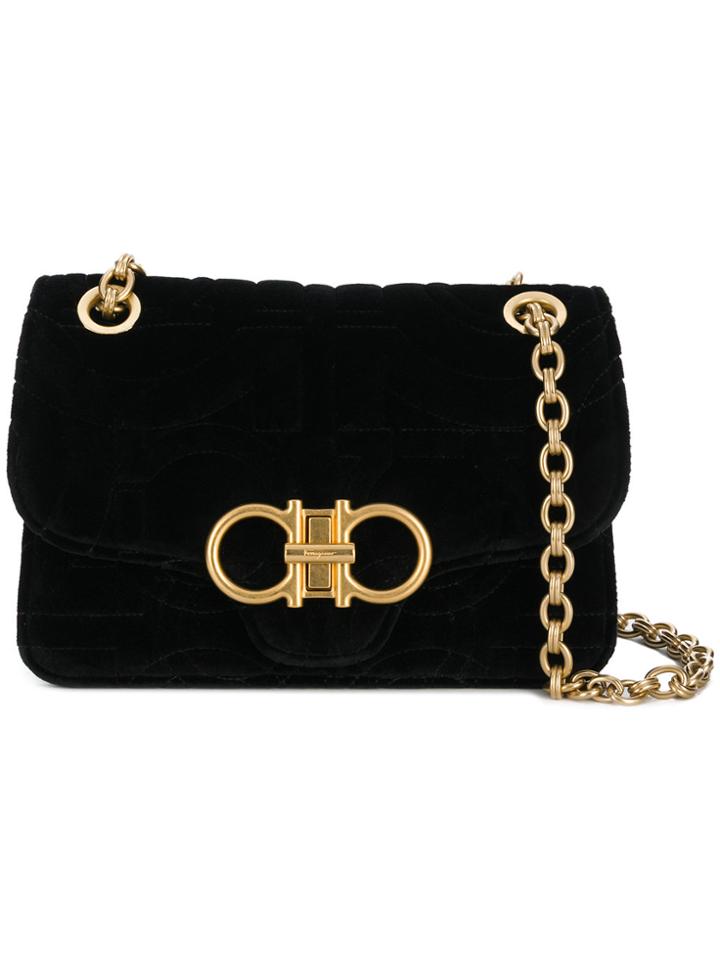 Salvatore Ferragamo Quilted Gancio Shoulder Bag - Black