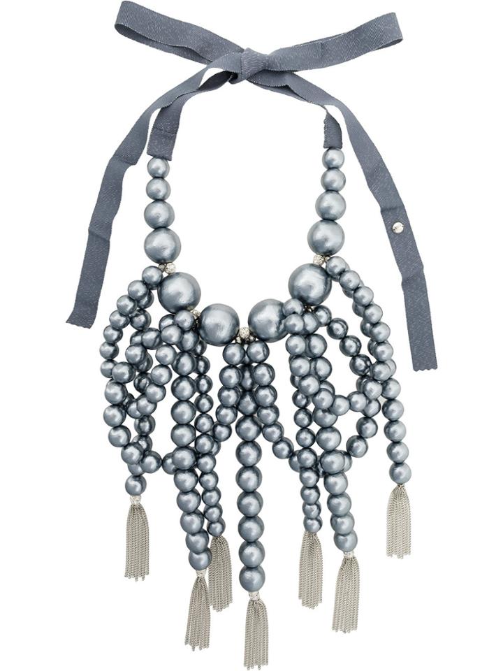 Moy Paris Oversized Beaded Necklace - Grey