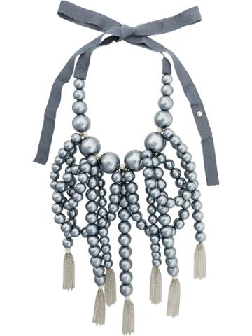 Moy Paris Oversized Beaded Necklace - Grey