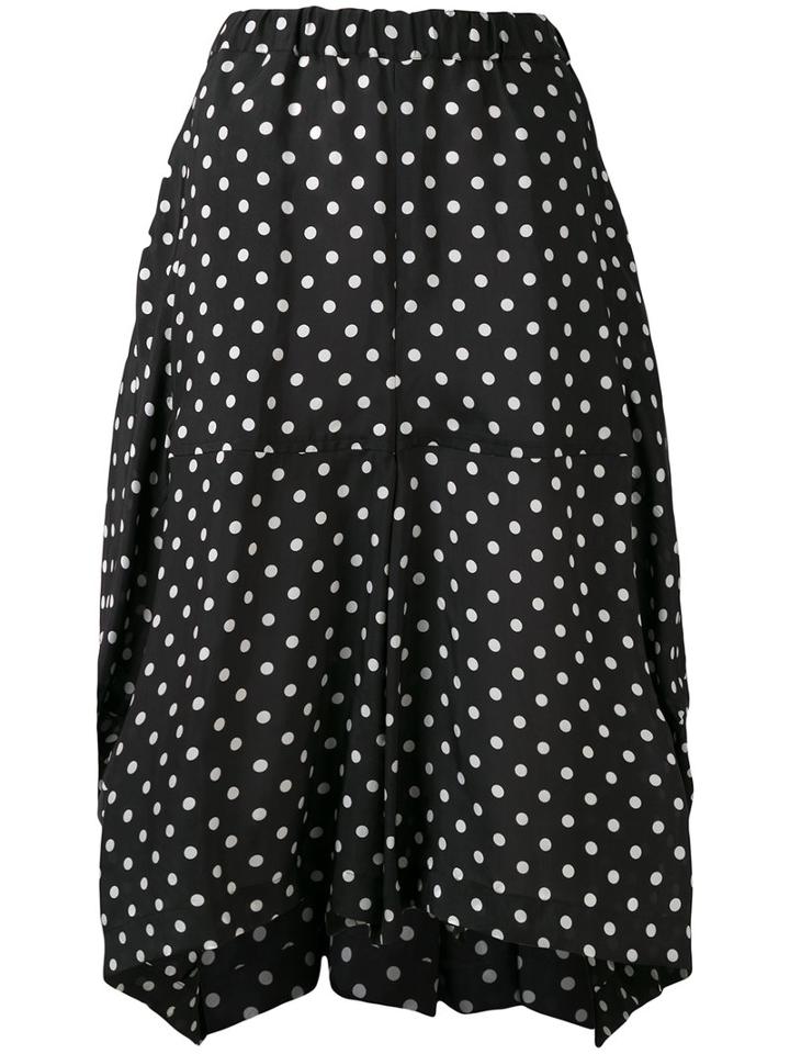 Comme Des Garçons Comme Des Garçons - Polka Dot Draped Culottes - Women - Cupro - S, Black, Cupro