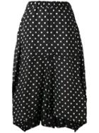 Comme Des Garçons Comme Des Garçons - Polka Dot Draped Culottes - Women - Cupro - S, Black, Cupro