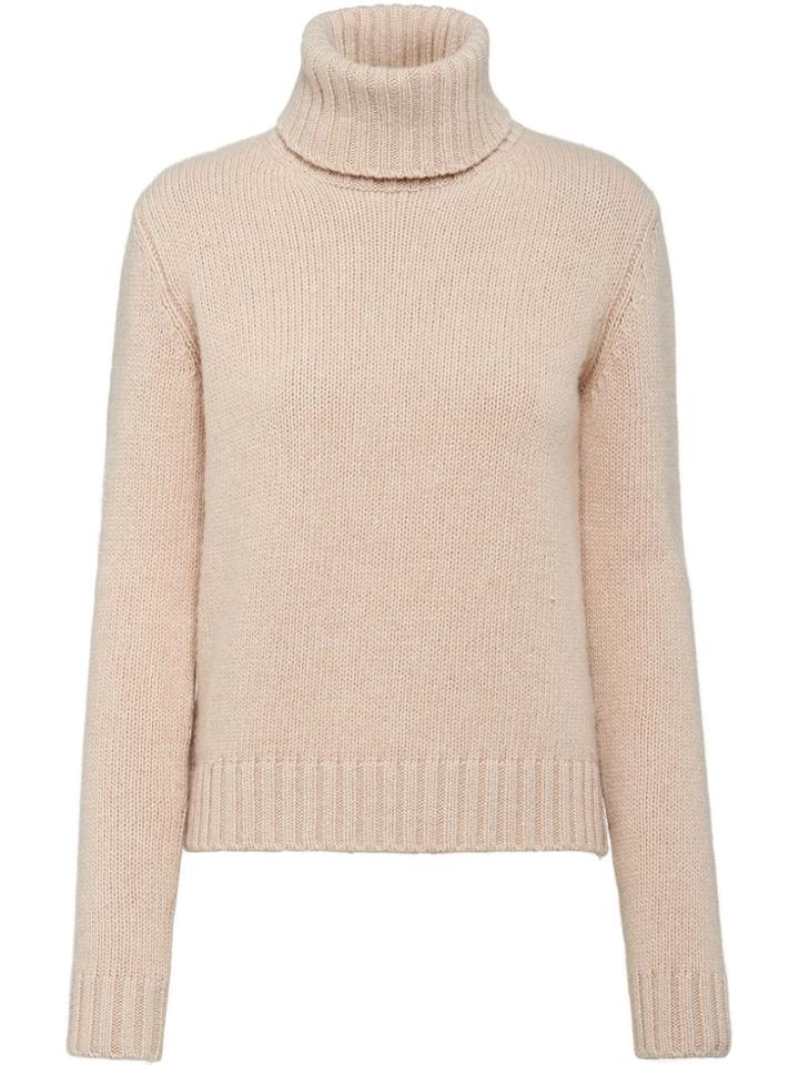 Prada Roll Neck Knitted Jumper - Neutrals