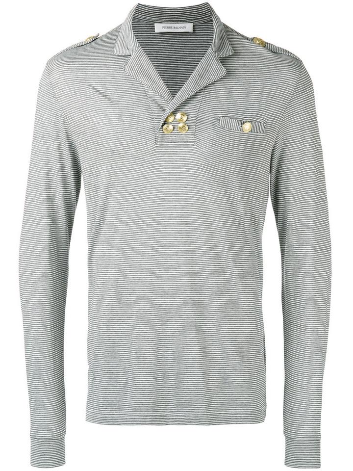 Button Detail Sweater - Men - Cotton/viscose - 48, Black, Cotton/viscose, Pierre Balmain