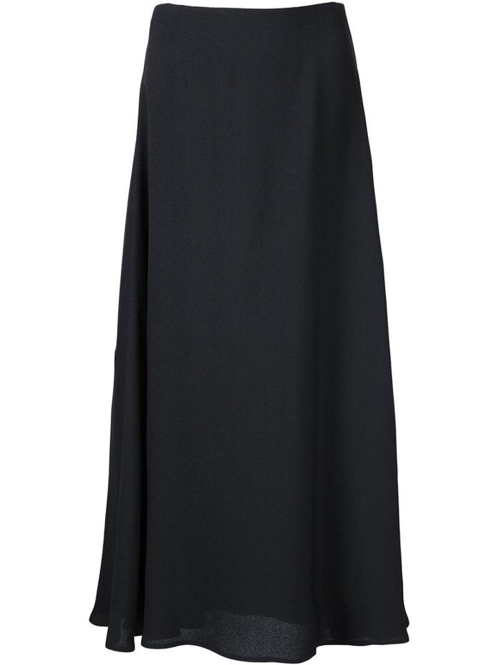 Rosetta Getty Flared Long Skirt, Women's, Size: 4, Black, Viscose