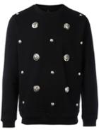 Versus Embellished Logo Sweatshirt, Men's, Size: Medium, Black, Cotton