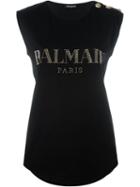 Balmain - Logo T-shirt - Women - Cotton - 38, Black, Cotton