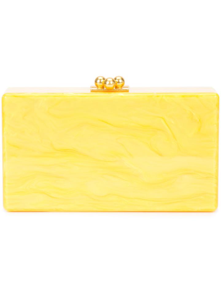 Edie Parker - Marbled Effect Clutch - Women - Acrylic - One Size, Yellow/orange, Acrylic