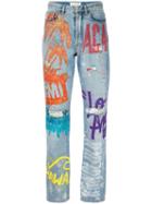 Faith Connexion Multiple Prints Boyfriend Jeans, Women's, Size: 26, Blue, Cotton