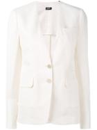 Jil Sander Navy Two Button Blazer, Women's, Size: 40, White, Linen/flax/polyamide/cupro/rayon