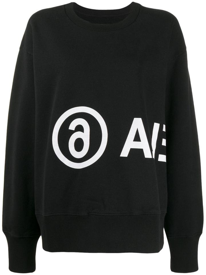 Mm6 Maison Margiela Logo Printed Sweatshirt - Black