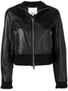 3.1 Phillip Lim Cropped Leather Jacket - Black