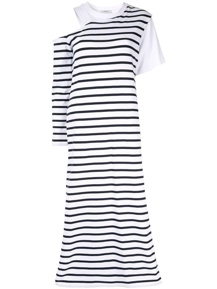 Goen.j Asymmetric Sleeve Dress - White