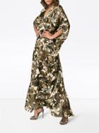 Marta Larsson Printed Silk Kaftan Maxi Dress - Brown