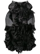 Ermanno Scervino Ruffles And Swirl Mini Dress - Black