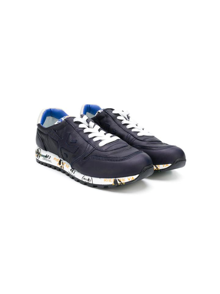 Premiata Kids Teen Mick Printed Sole Sneakers - Blue