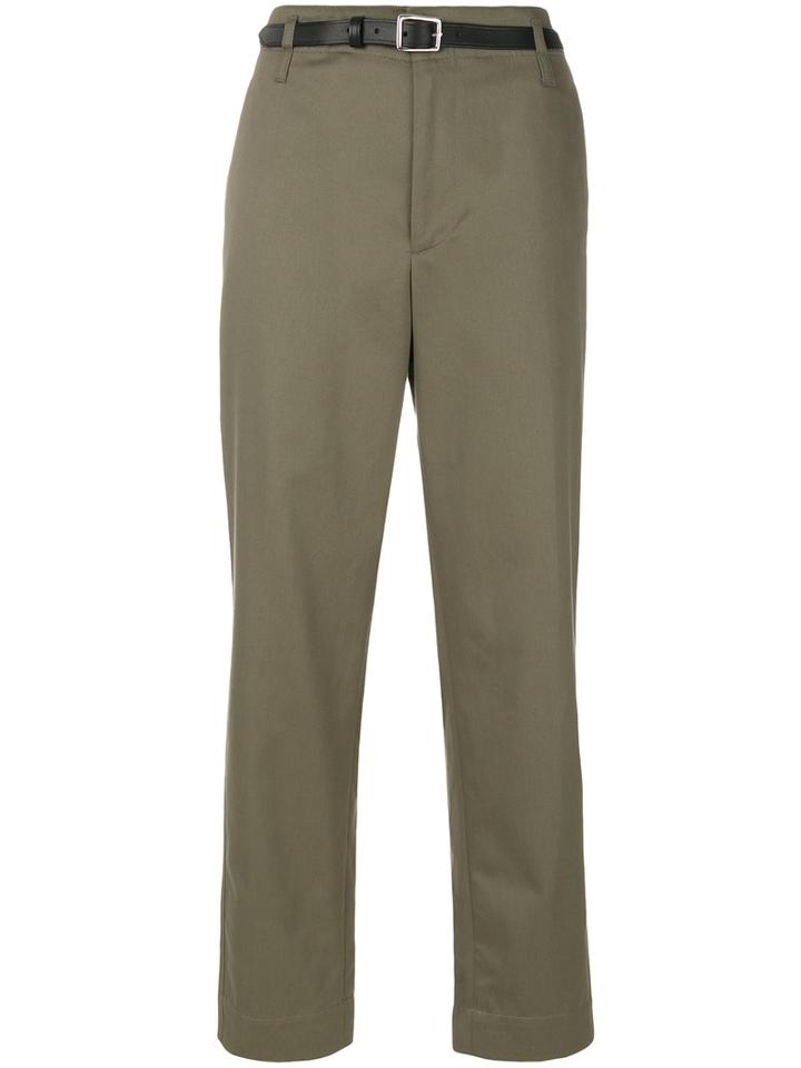 Golden Goose Deluxe Brand - Turned Up Cuff Chinos - Women - Cotton - Xxs, Green, Cotton