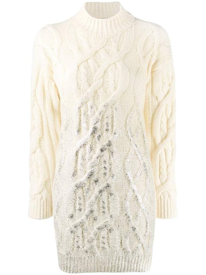 Pinko Cable-knit Sweatshirt - White