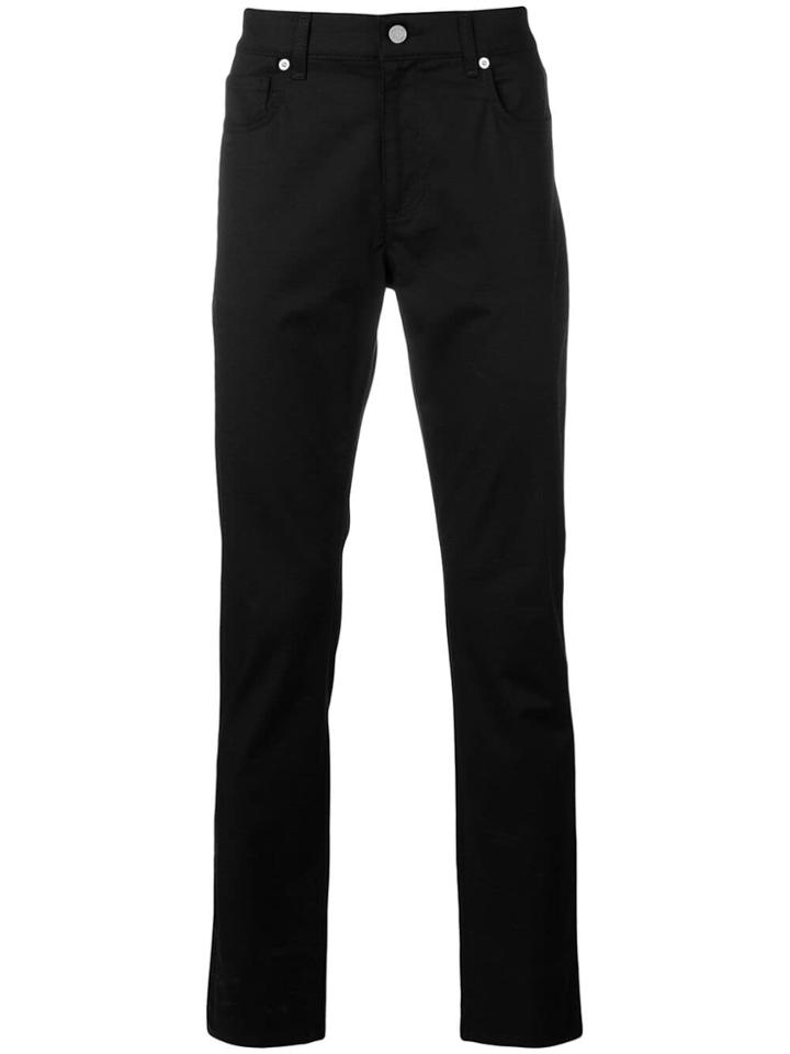 Moschino Silver-tone Logo Plaque Trousers - Black