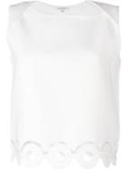 Carven Hoop Hem Tank Top, Women's, Size: 36, White, Polyester/triacetate