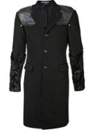 Comme Des Garçons Homme Plus Padded Shoulders Pinstripe Coat, Men's, Size: Small, Black, Polyester