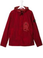 Stone Island Junior Teen Lightweight Hooded Jacket - Red