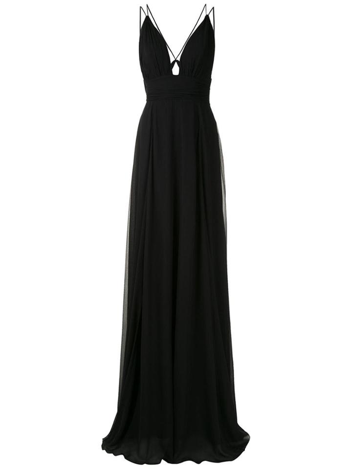 Tufi Duek Plunge Neck Gown - Black
