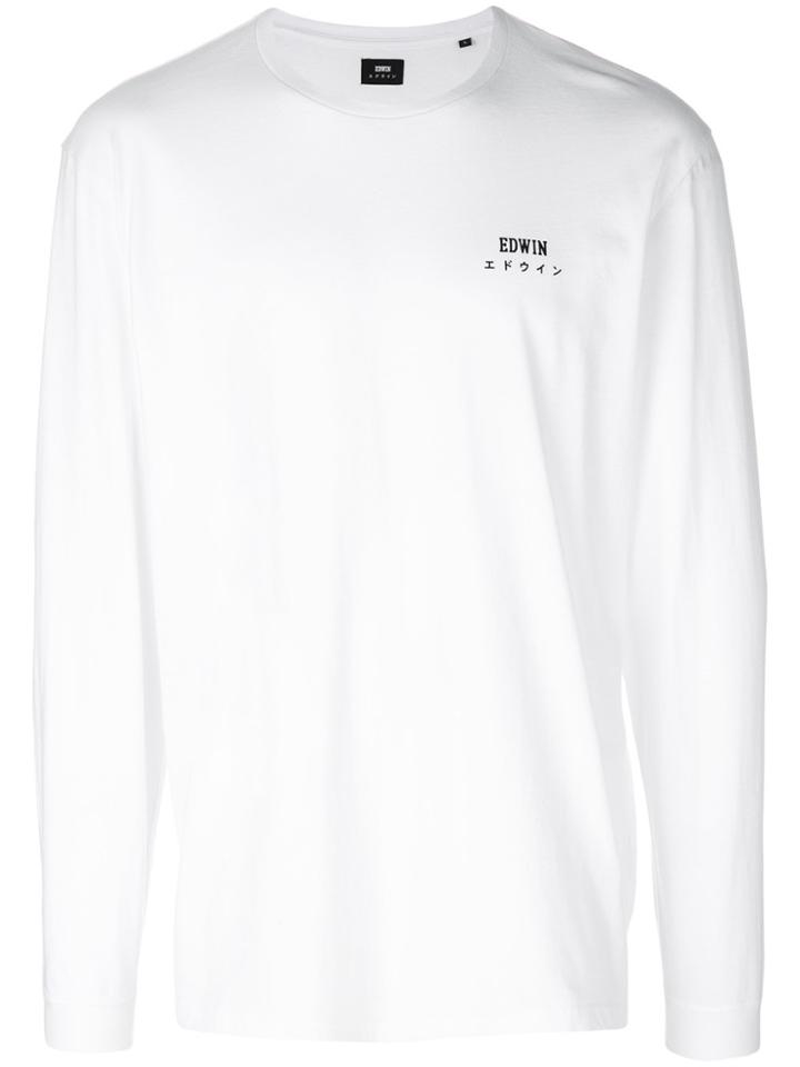 Edwin Logo Print Sweatshirt - White