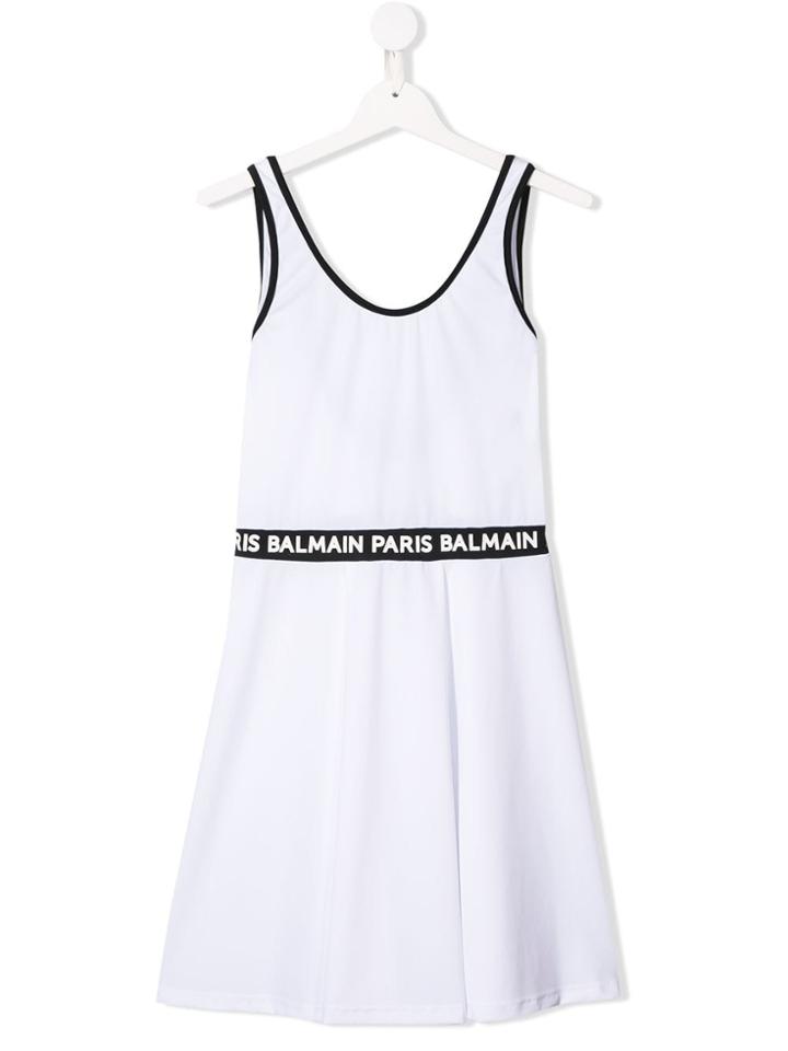 Balmain Kids Teen Branded Band Dress - White