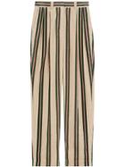 Burberry Roll-up Cuff Striped Corduroy Trousers - Nude & Neutrals