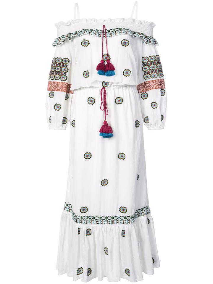 Figue Helena Cold-shoulder Dress - White