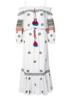 Figue Helena Cold-shoulder Dress - White
