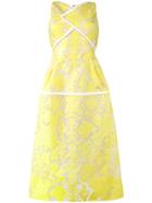 Roland Mouret Letwell Sleeveless Brocade Dress - Yellow & Orange