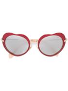 Miu Miu Eyewear Heart Shaped Sunglasses, Women's, Red, Acetate/metal (other)