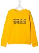 Calvin Klein Kids Teen Printed Logo Sweatshirt - Yellow