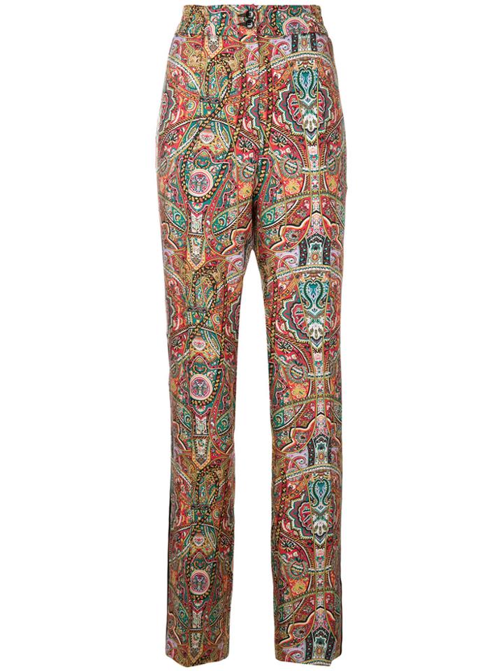 Etro Printed High Waist Trousers - Multicolour