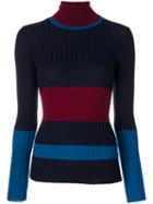 Erika Cavallini - Turtleneck Slim-fit Jumper - Women - Virgin Wool - L, Blue, Virgin Wool