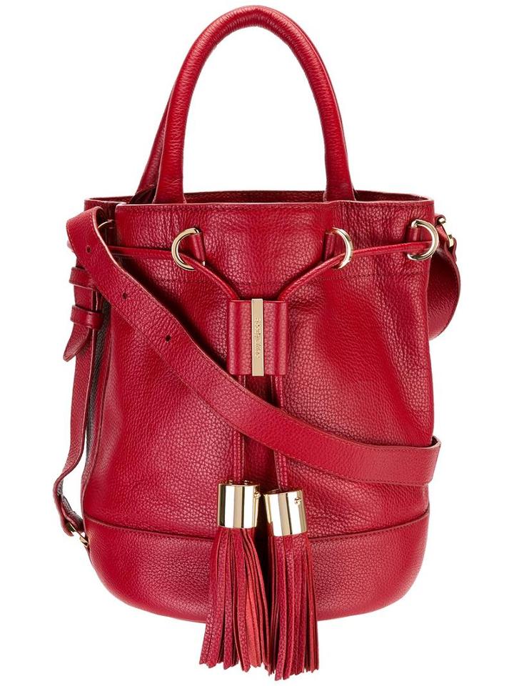 See By Chloé Bucket Shoulder Bag, Women's, Red, Calf Leather