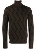 Fendi Ff Turtleneck Sweater - Brown