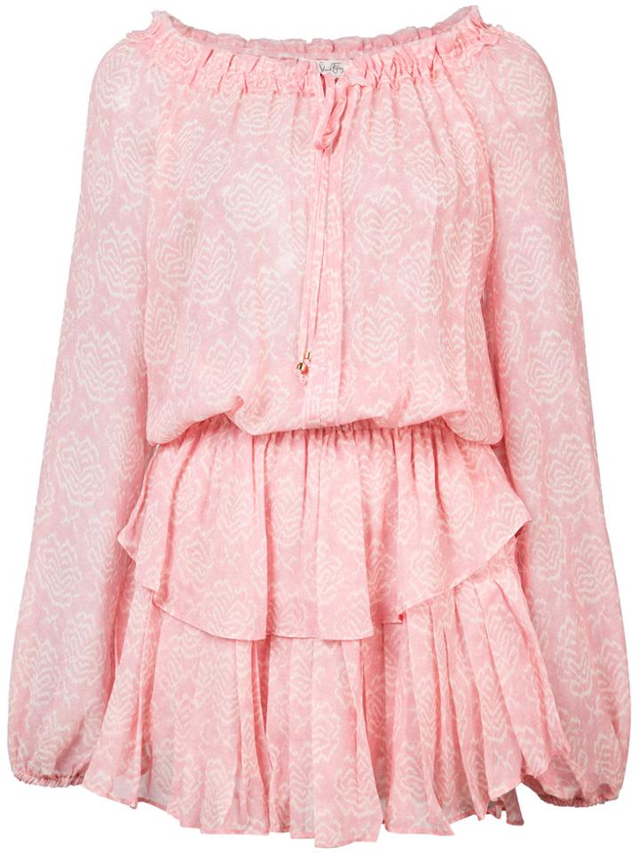 Love Shack Fancy Floral Print Dress - Pink & Purple