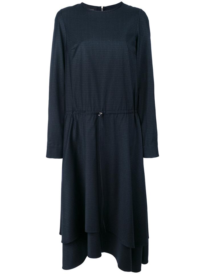 Cédric Charlier Vichy Drawstring Dress - Blue