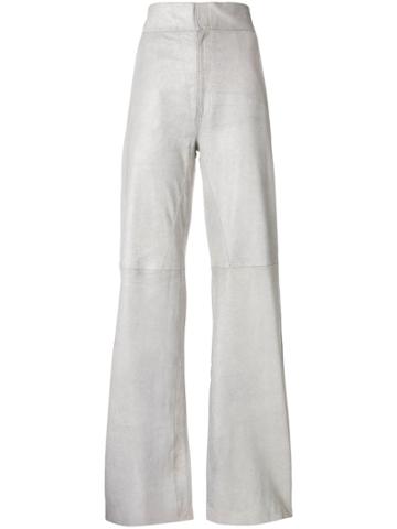 Vanderwilt High Rise Leather Trousers - Grey