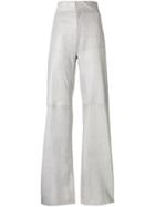 Vanderwilt High Rise Leather Trousers - Grey