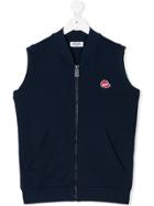 Moschino Kids Logo Plaque Sleeveless Zipped Top - Blue