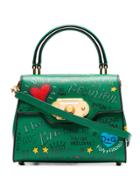 Dolce & Gabbana Green Welcome Graffiti Medium Shoulder Bag