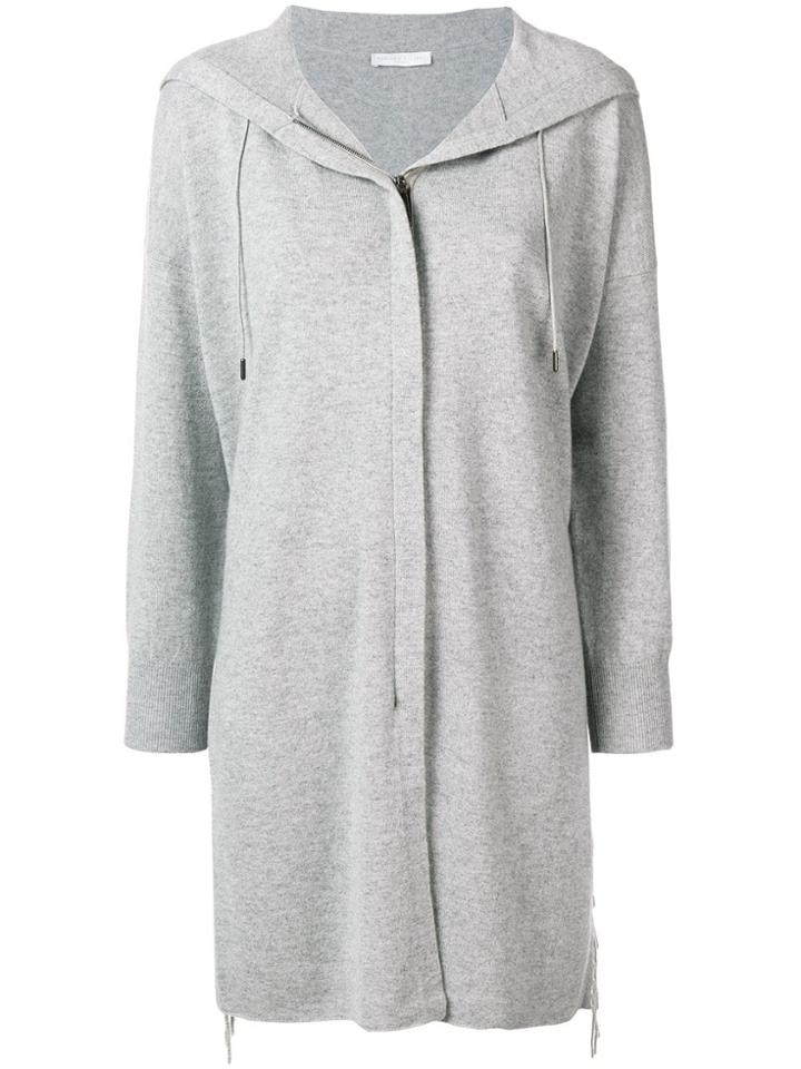 Fabiana Filippi Drawstring Hooded Cardigan - Grey