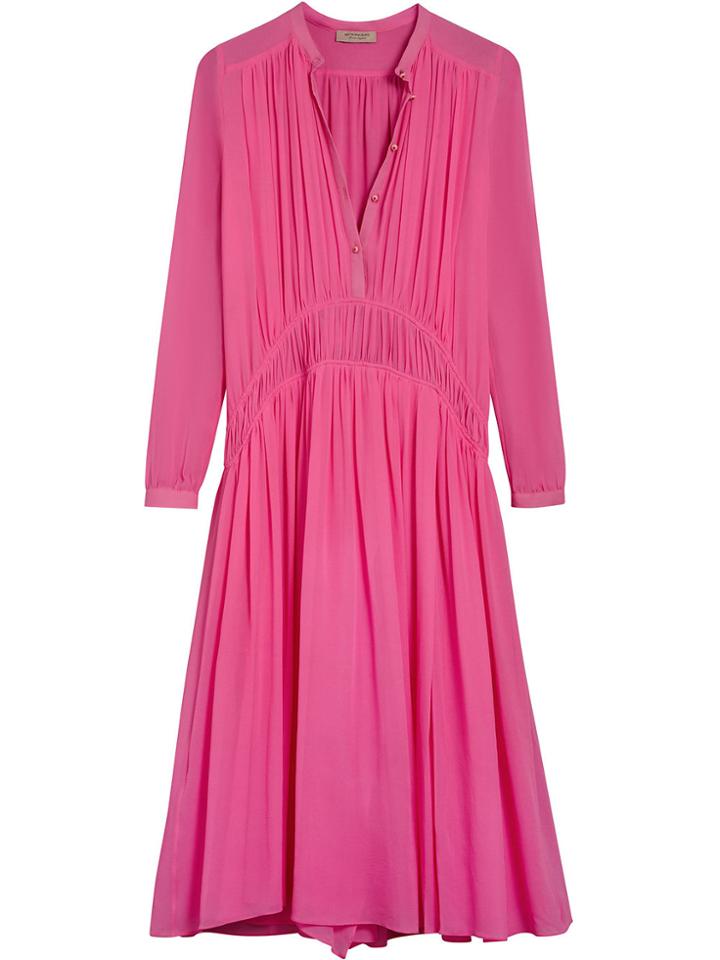 Burberry Georgette Gathered Dress - Pink & Purple