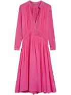 Burberry Georgette Gathered Dress - Pink & Purple