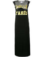 Gaelle Bonheur Panelled Logo Maxi Dress - Black