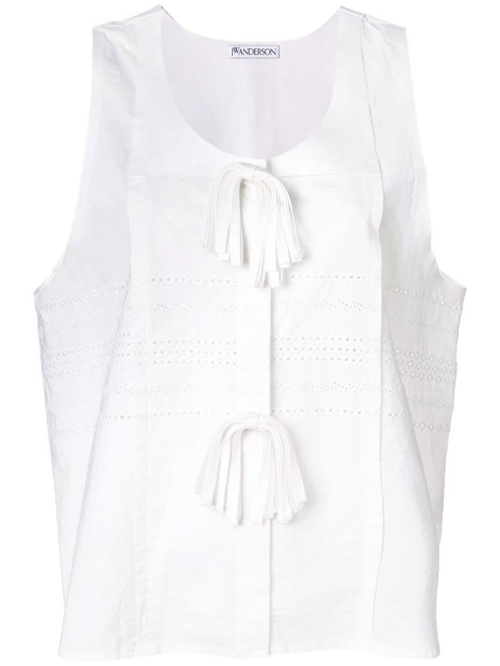 Jw Anderson Broderie Anglaise Oversized Tank Top - White