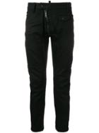 Dsquared2 Leather Biker Jeans - Black